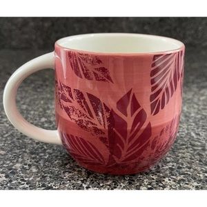 Starbucks Coffee 2011 Hand Painted Mug Cup Hibiscus Mauve Purple Pink 12 Oz